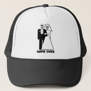 Game Over Bride and Groom Skulls Hat