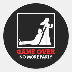 Game Over - Bride And Groom Wedding Classic Round Sticker