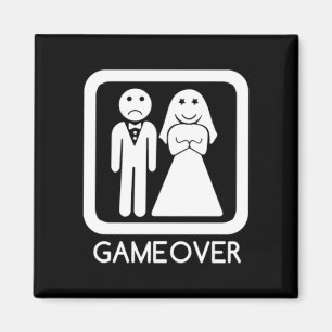 Game Over Bride & Groom Magnet