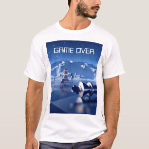 Game Over. Chess pieces on planetscape T-Shirt