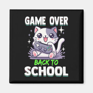 Game Over Ck To School Funny Cute Cat Gamer For Ki Magnet