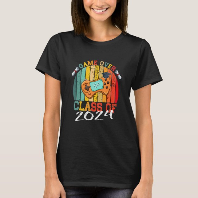 Game Over Class Of 2024 Video Games Funny Graduati T-Shirt (Front)