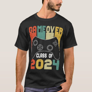 Game Over Class of 2024 Video Games Vintage Gradua T-Shirt