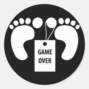 Game over classic round sticker