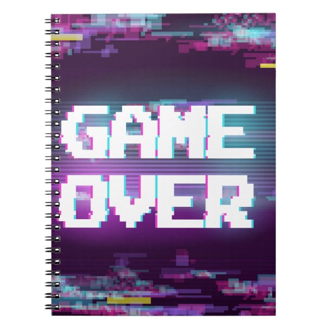 Game over concept, glitch effect. notebook (Front)