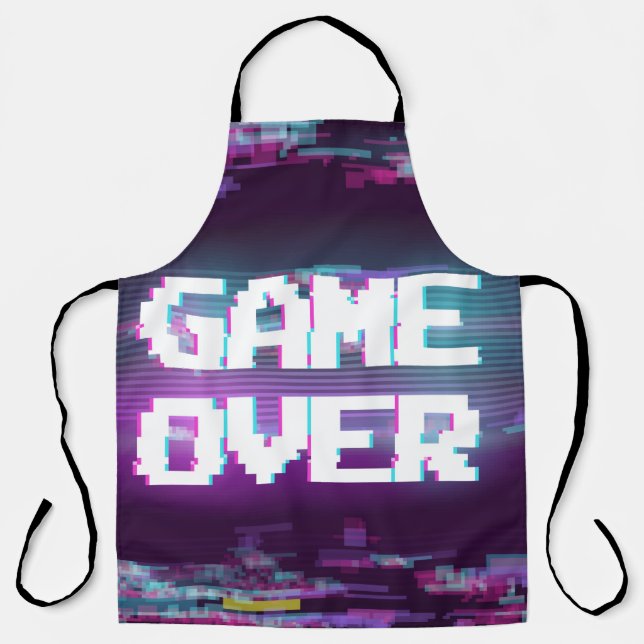 Game over concept illustration with glitch effect. apron (Front)
