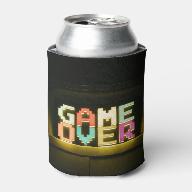 Game Over Cute Simple Pixel Art Pixel Arts Easy De Can Cooler (Can Front)