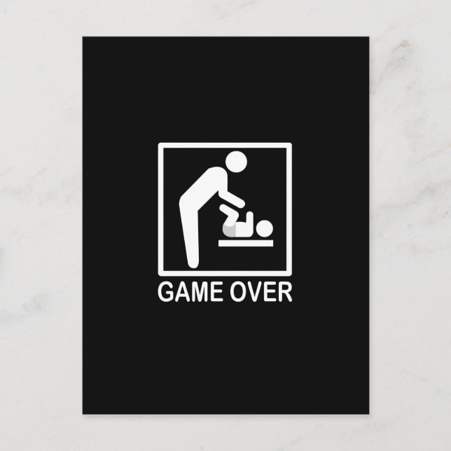Game Over Dad Funny Pictogram Postcard (Front)