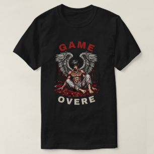 Game Over Dark Angel Wings Gamer T-Shirt