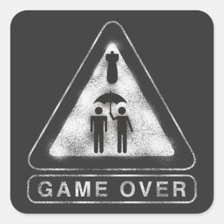 Game Over Dark Square Sticker
