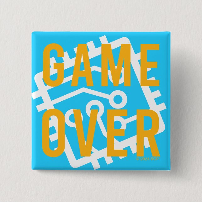 Game Over Digital Circuit 15 Cm Square Badge (Front)