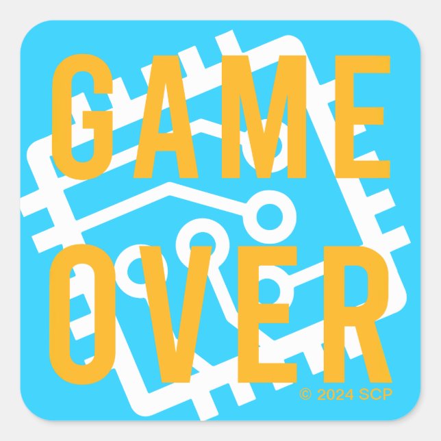 Game Over Digital Circuit Square Sticker (Front)