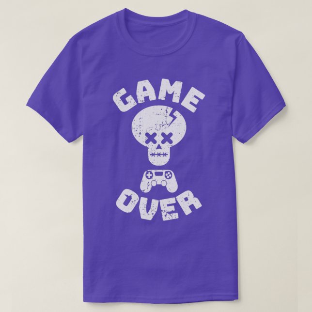 Game Over Distressed Design T-Shirt (Design Front)