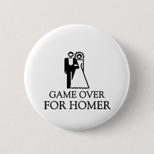 Game Over For Homer 6 Cm Round Badge