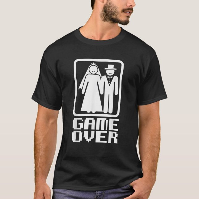 Game Over Funny Wedding Bride Groom Gamer Tees (Front)
