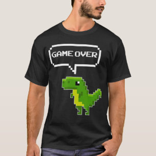 Game over gift funny Re dinosaur men vintage retro T-Shirt