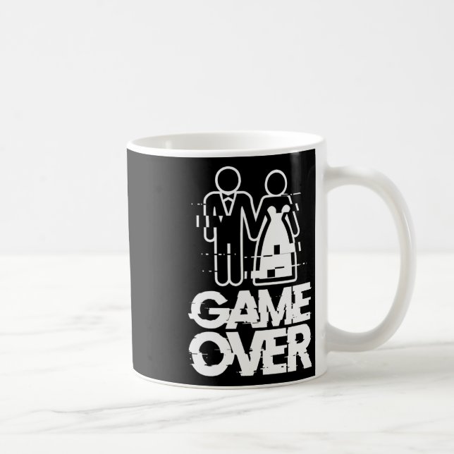 Game Over Glitch Bride Groom Funny Wedding  Coffee Mug (Right)