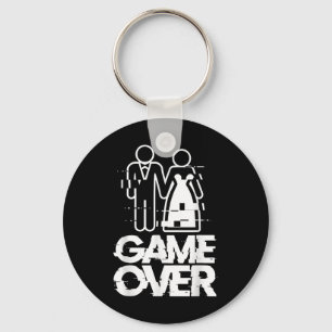 Game Over Glitch Bride Groom Funny Wedding Key Ring