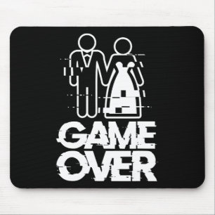 Game Over Glitch Bride Groom Funny Wedding  Mouse Pad