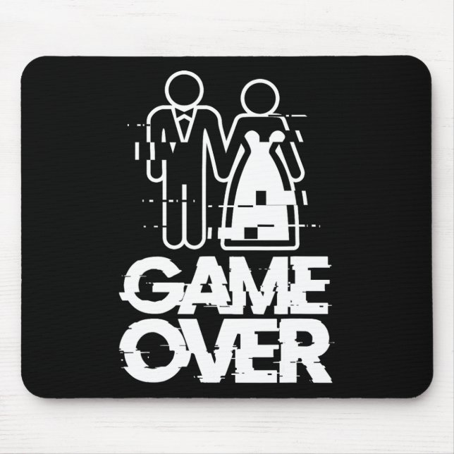 Game Over Glitch Bride Groom Funny Wedding  Mouse Pad (Front)