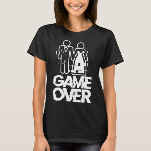 Game Over Glitch Bride Groom Funny Wedding T-Shirt