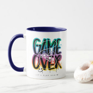 Game over graffiti joystick gamer mug