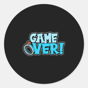 Game Over Groom Classic Round Sticker