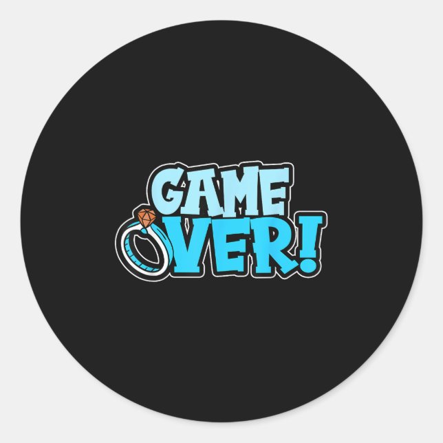 Game Over Groom  Classic Round Sticker (Front)