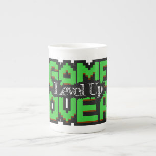 Game Over, Level Up: Pixelated Retro Game World Bone China Mug