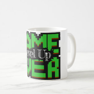 Game Over, Level Up: Pixelated Retro Game World Coffee Mug