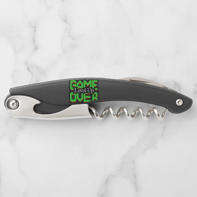 Game Over, Level Up: Pixelated Retro Game World Corkscrew (Front)