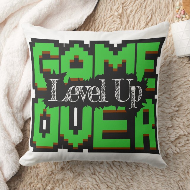 Game Over, Level Up: Pixelated Retro Game World Cushion (Blanket)