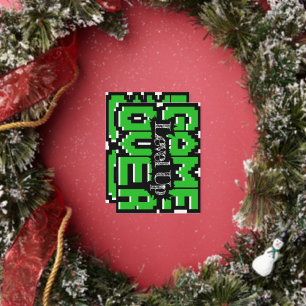 Game Over, Level Up: Pixelated Retro Game World Foil Holiday Postcard