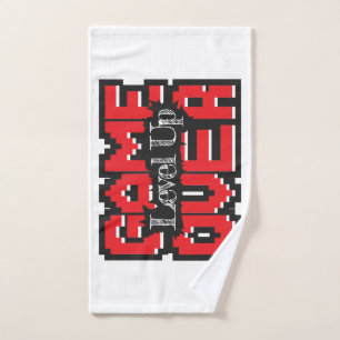 Game Over, Level Up: Pixelated Retro Game World Hand Towel
