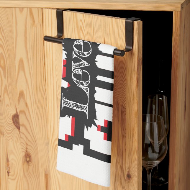 Game Over, Level Up: Pixelated Retro Game World Tea Towel (Thirds Fold)