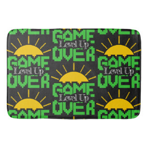Game Over, Level Up: Retro Pixel Block Adventure Bath Mat