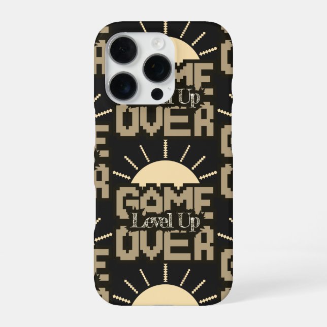 Game Over, Level Up: Retro Pixel Block Adventure iPhone Case (Back)