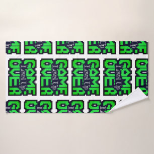 Game Over, Level Up: Retro Pixel Sandbox Adventure Bath Towel