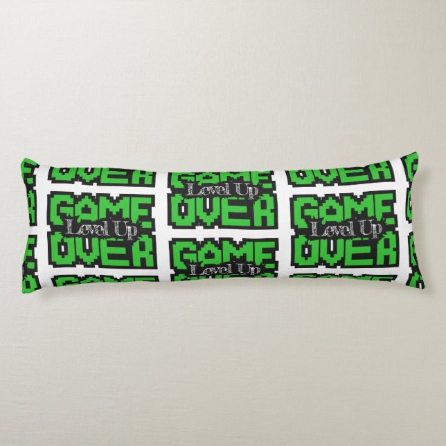 Game Over, Level Up: Retro Pixel Sandbox Adventure Body Cushion (Back)