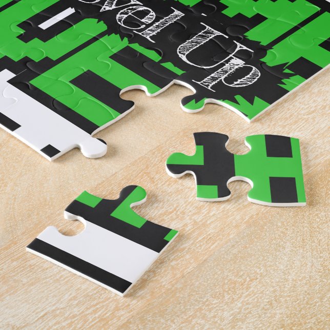 Game Over, Level Up: Retro Pixel Sandbox Adventure Jigsaw Puzzle (Side)