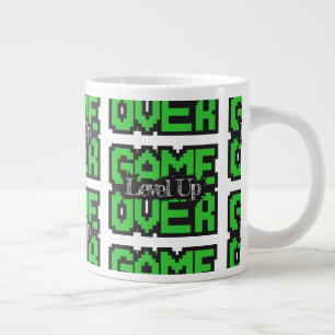 Game Over, Level Up: Retro Pixel Sandbox Adventure Large Coffee Mug