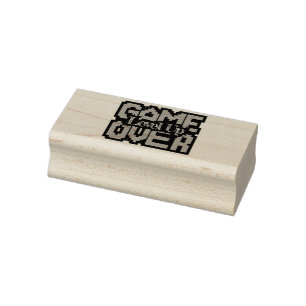 Game Over, Level Up: Retro Pixel Sandbox Adventure Rubber Stamp