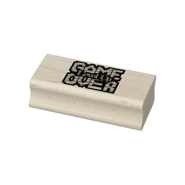 Game Over, Level Up: Retro Pixel Sandbox Adventure Rubber Stamp (Stamp)