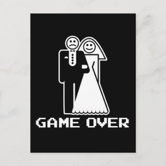 Game Over Marriage Game Over Funny tshirt Postcard