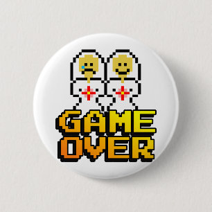 Game Over Marriage (Lesbian, 8-bit) 6 Cm Round Badge