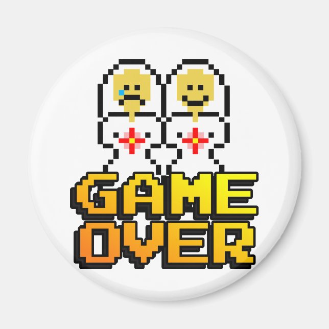 Game Over Marriage (Lesbian, 8-bit) Magnet (Front)