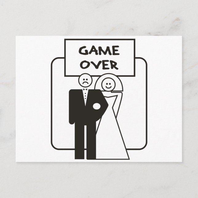 Game Over Marriage Postcard (Front)