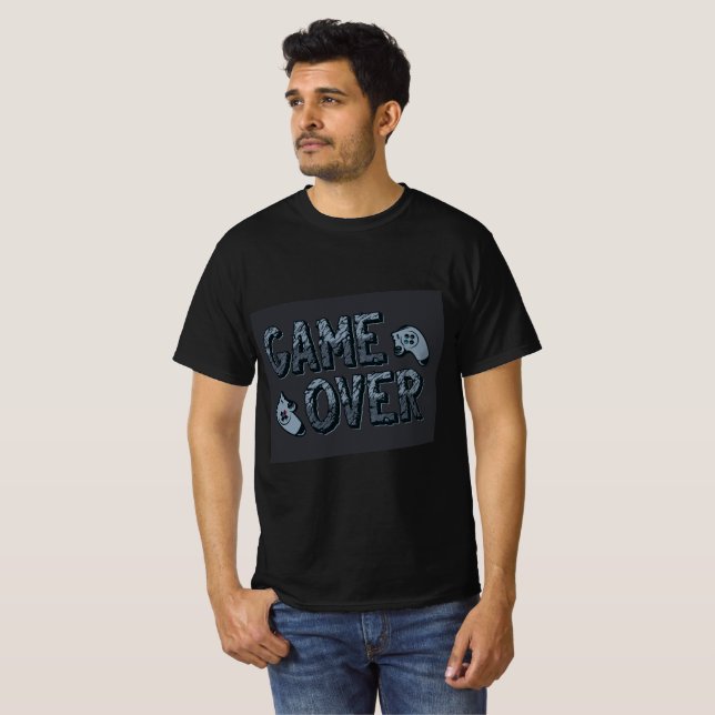 "Game Over" Men's Black Value T-shirt (Front Full)