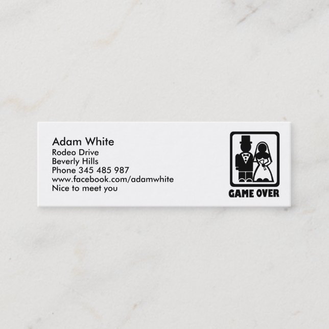 Game over mini business card (Front)