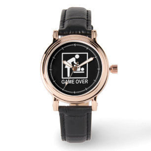 Game Over Mom Funny Black and White Pictogram Watch
